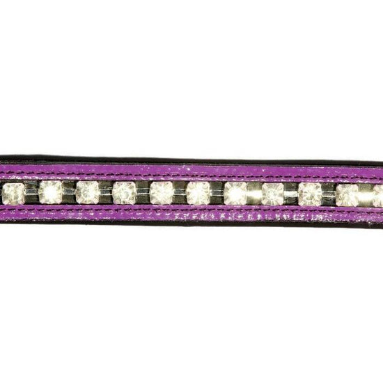 Crystal Bling Browband - Purple Patent Leather-Capaillíní Equestrian Collection