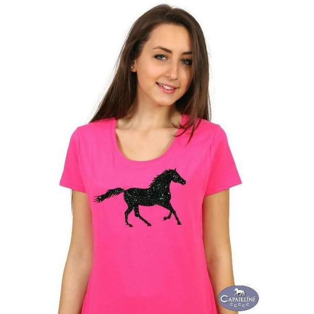 Glitter Horse T-Shirt - pink-Capaillíní Equestrian Collection