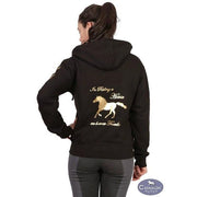 In Riding a Horse we borrow Freedom - Zip Hoodie-Capaillíní Equestrian Collection