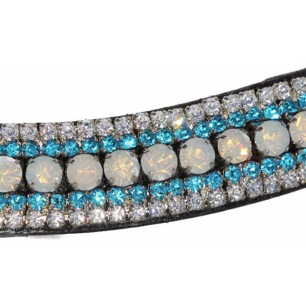 Mega Bling Browband - Crystal AB & Turquoise-Capaillíní Equestrian Collection